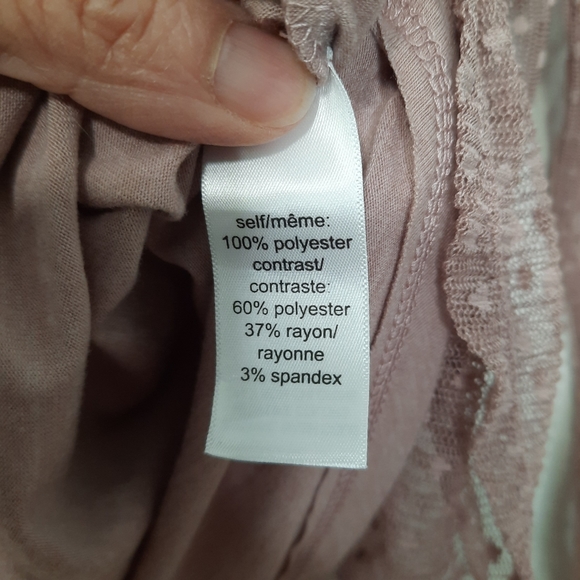 Maurices Swiss Dot Cold Shoulder Blouse Ruffle Dusty Mauve Womens Size M New - Picture 14 of 14